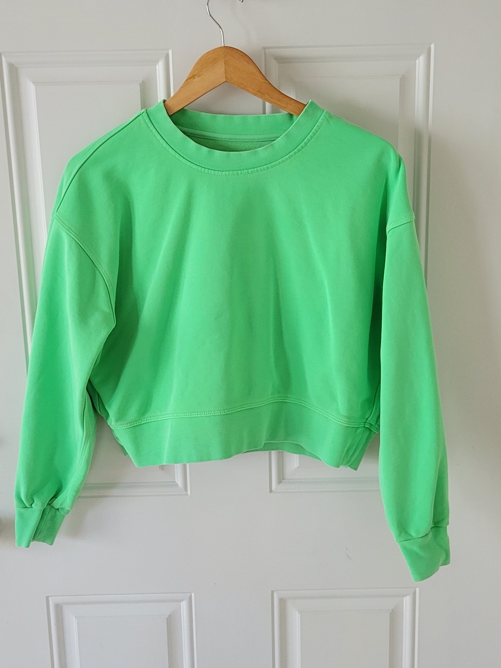 lululemon athletica Neon Green Cropped Crew Sweatshirt